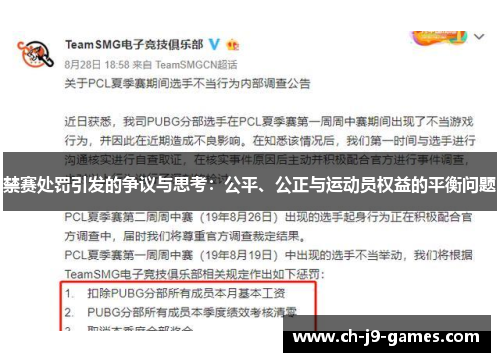 禁赛处罚引发的争议与思考：公平、公正与运动员权益的平衡问题